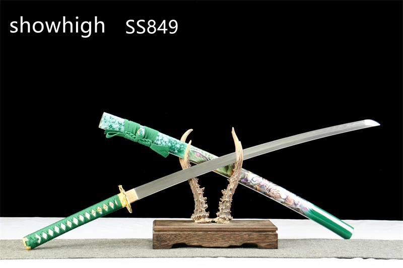 clay tempered real hamon damascus sword SS849