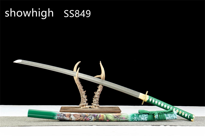 clay tempered real hamon damascus sword SS849