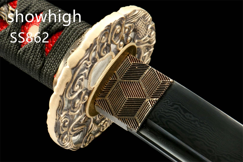 black damascus katana sword ss862