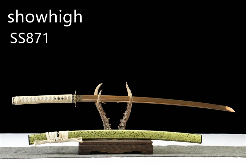 gold T10 real hamon katana sword SS871