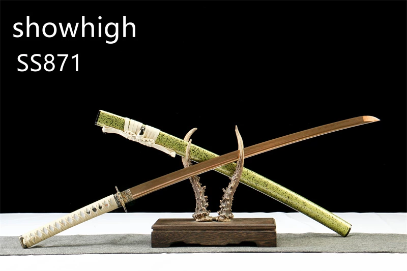 gold T10 real hamon katana sword SS871