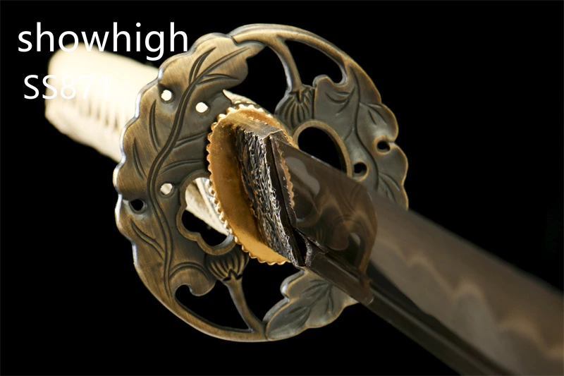 gold T10 real hamon katana sword SS871