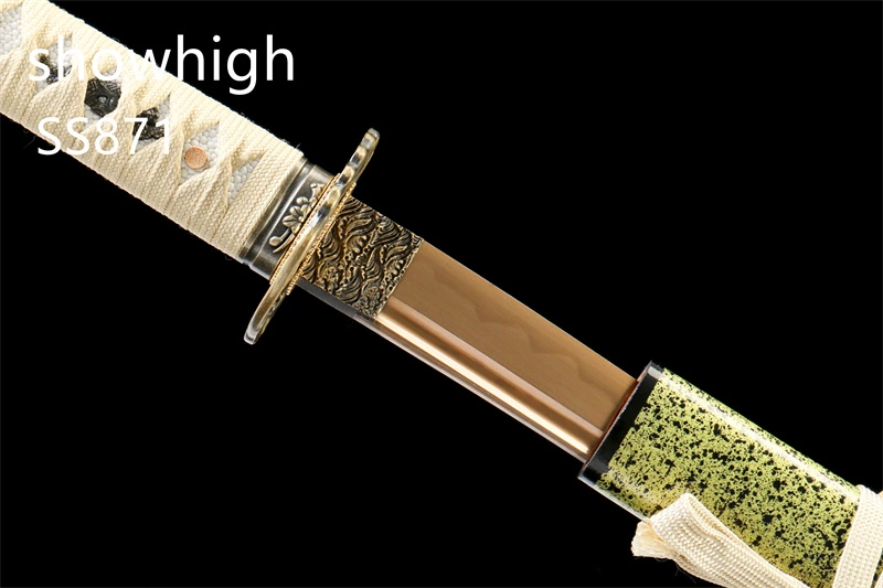 gold T10 real hamon katana sword SS871