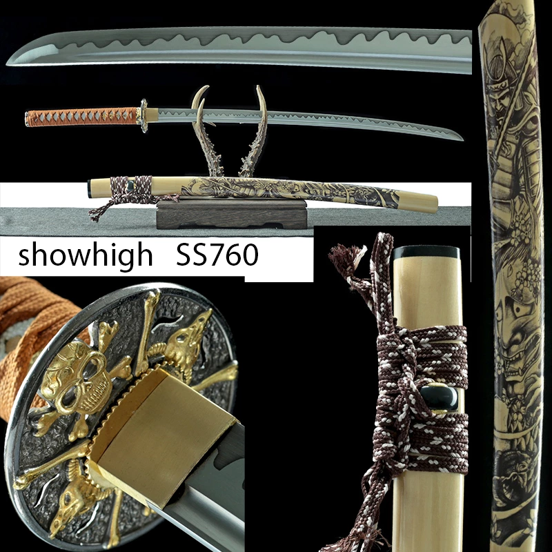 handmade skull samurai katana sword SS760