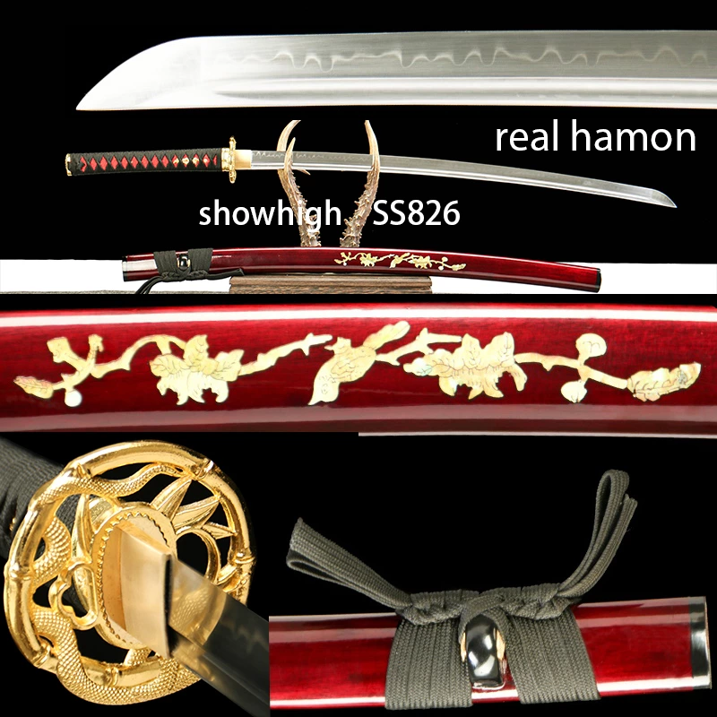 T10 real hamon katana sword SS826