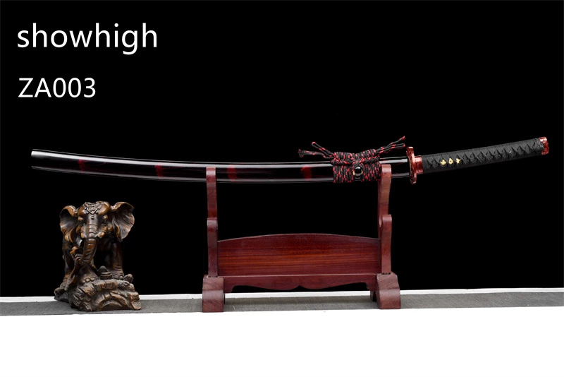 red damascus katana sword ZA003