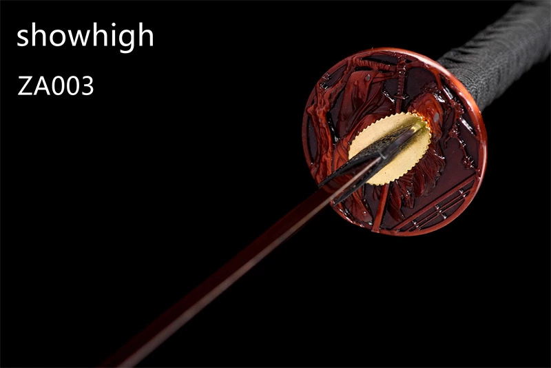 red damascus katana sword ZA003