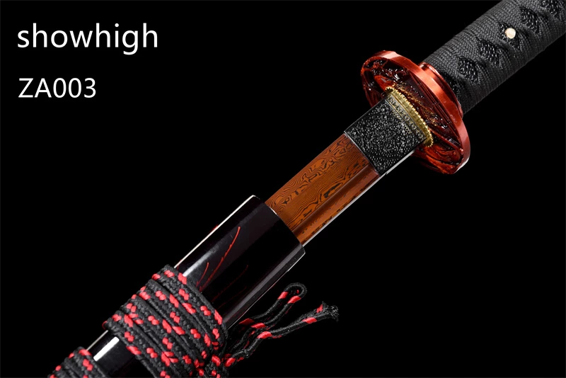 red damascus katana sword ZA003