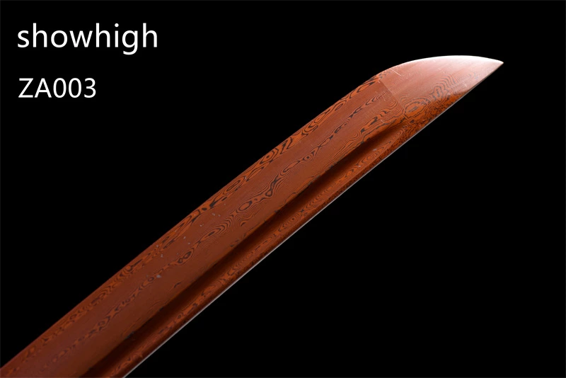 red damascus katana sword ZA003