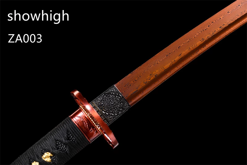 red damascus katana sword ZA003