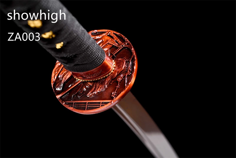 red damascus katana sword ZA003