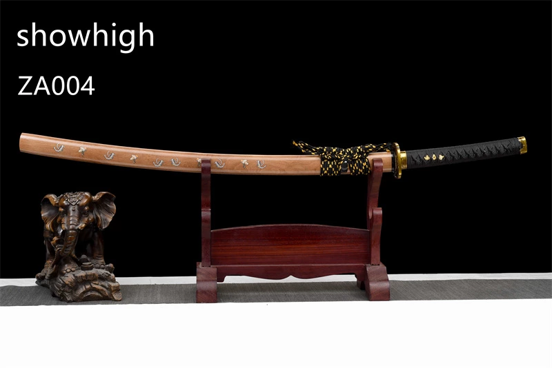 T10 clay tempered real hamon katana sword ZA004