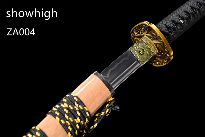 T10 clay tempered real hamon katana sword ZA004
