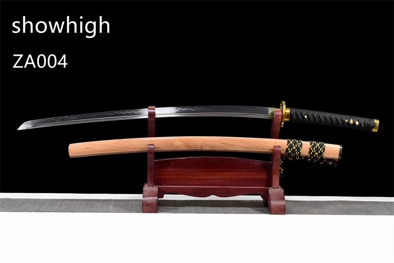 T10 clay tempered real hamon katana sword ZA004