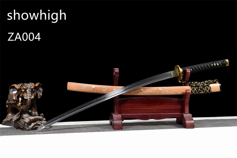 T10 clay tempered real hamon katana sword ZA004