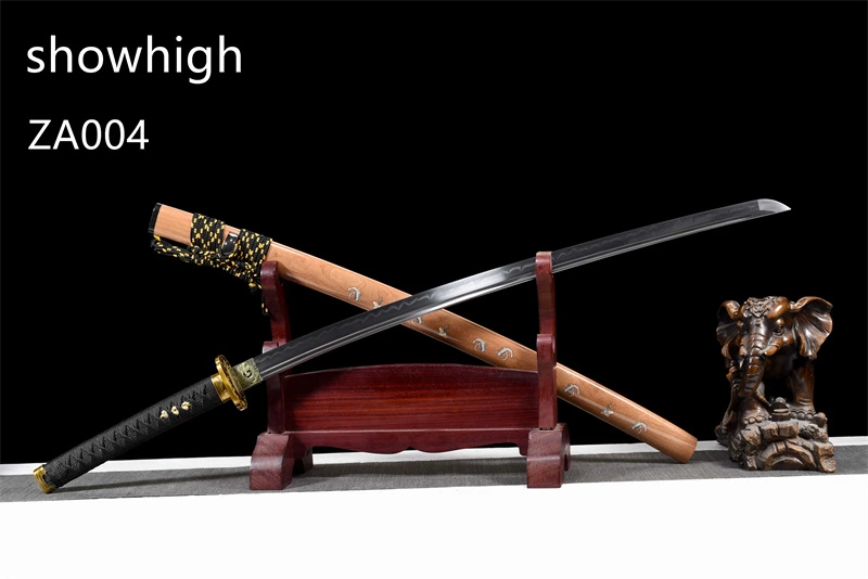 T10 clay tempered real hamon katana sword ZA004