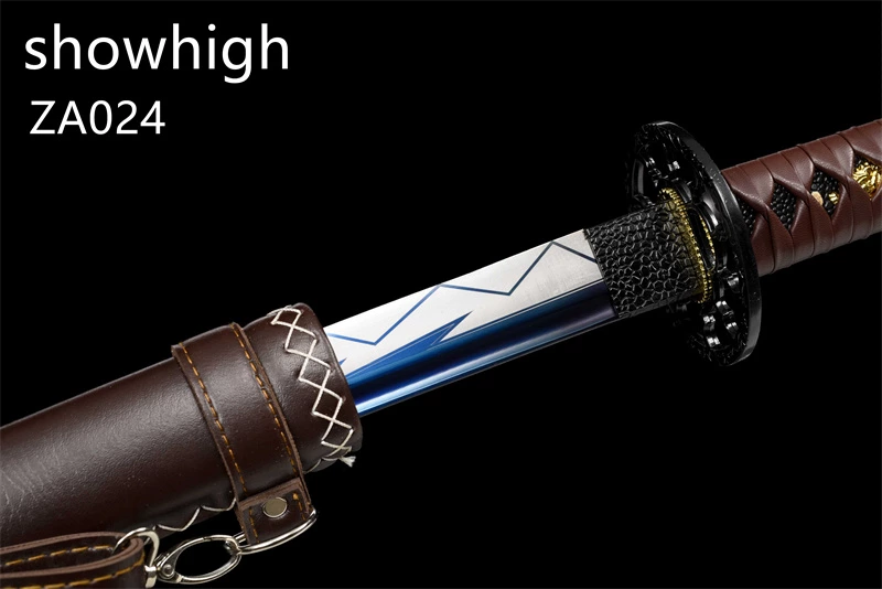 mirror polished carbon steel katana sword ZA024