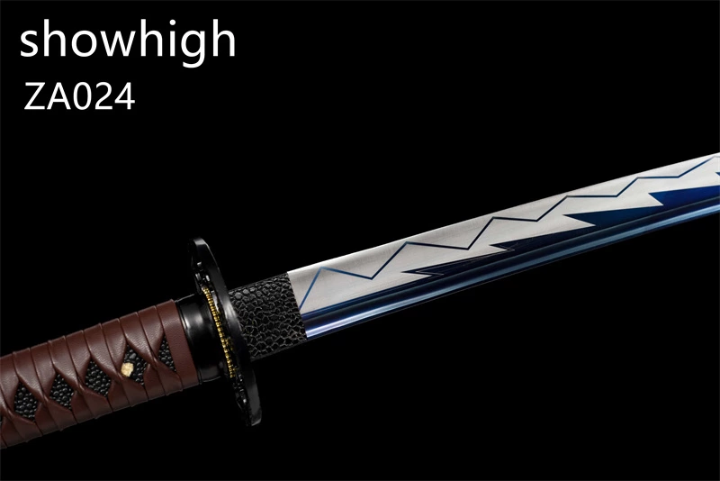 mirror polished carbon steel katana sword ZA024