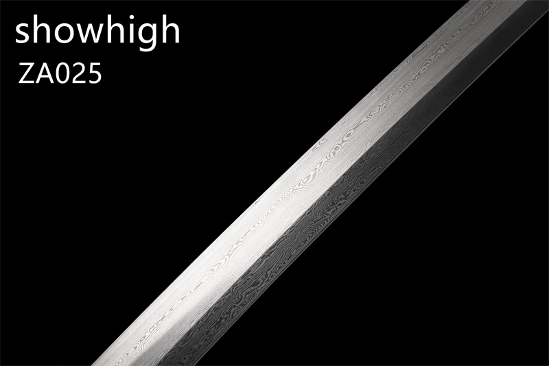 silver dragon damascus katana sword ZA025