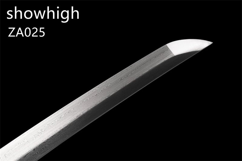 silver dragon damascus katana sword ZA025