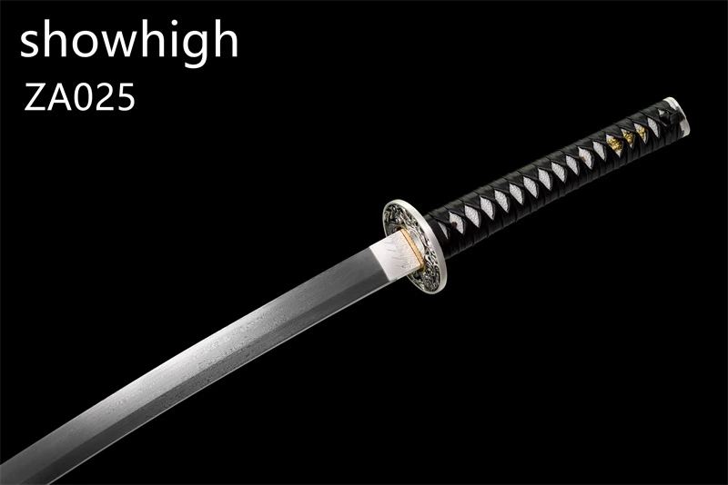 silver dragon damascus katana sword ZA025