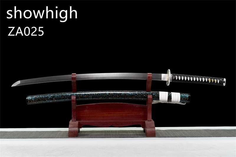 silver dragon damascus katana sword ZA025