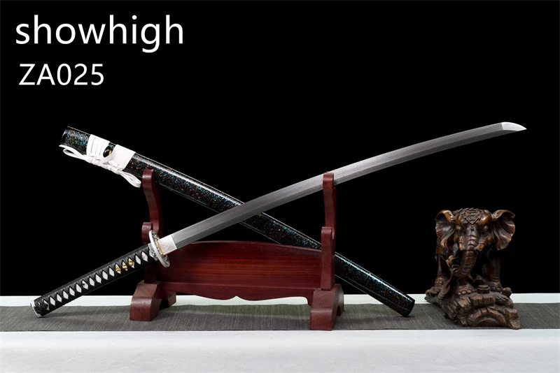 silver dragon damascus katana sword ZA025