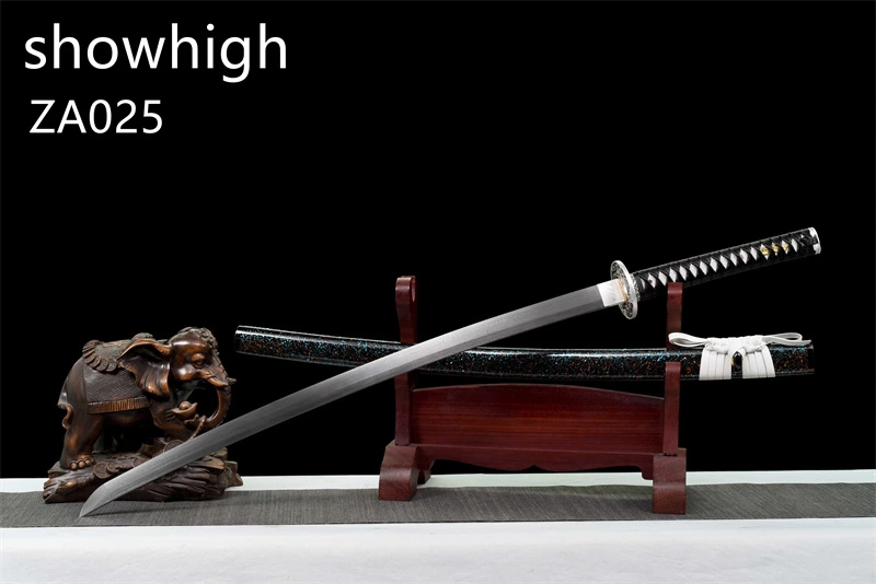 silver dragon damascus katana sword ZA025