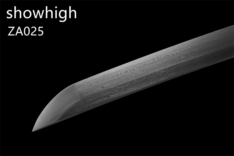 silver dragon damascus katana sword ZA025