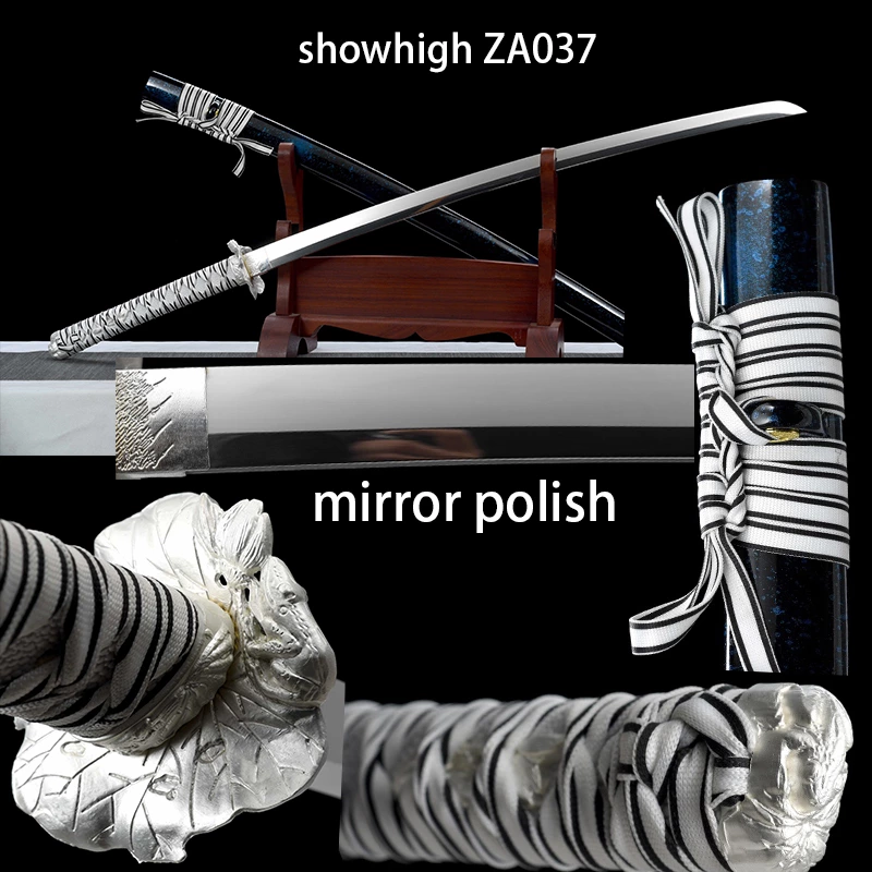 mirror polished high carbon steel lotus katana sword ZA037