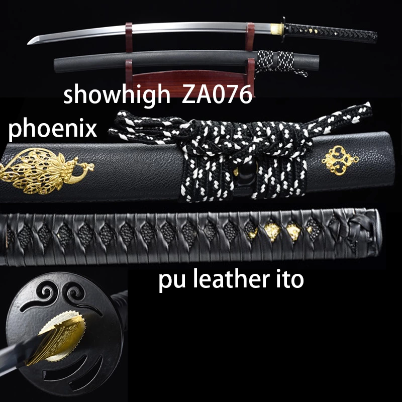 hand forged black katana swords ZA076