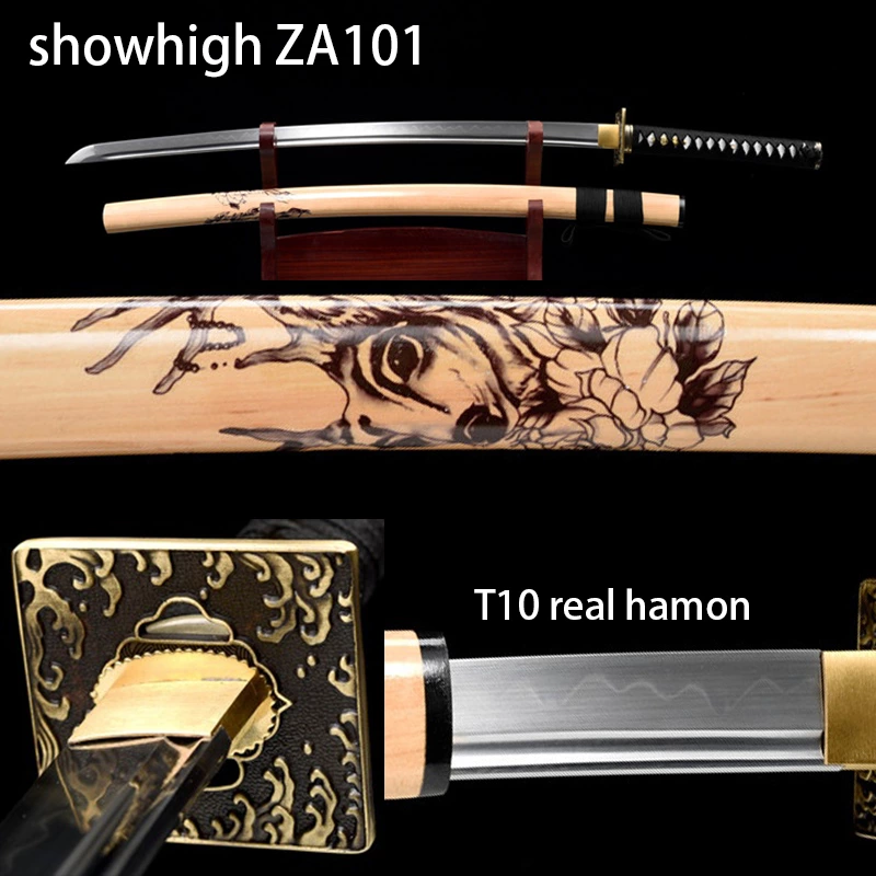 hand forged T10 real hamon katana sword ZA101