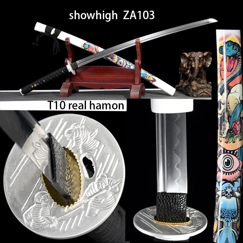 T10 real hamon snake katana sword ZA103