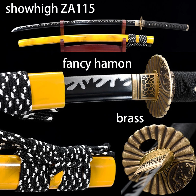 hand forged high carbon steel black katana sword ZA115