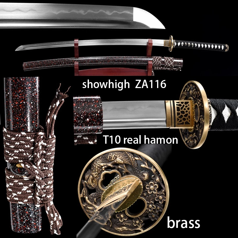 T10 real hamon dragon katana sword ZA116