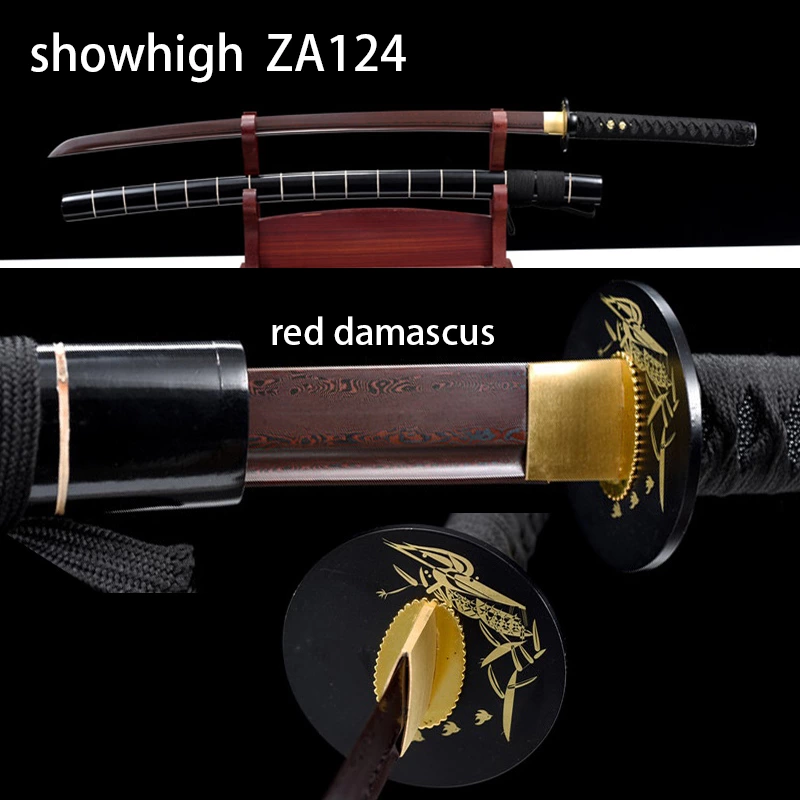 purple  damascus katana swords ZA124