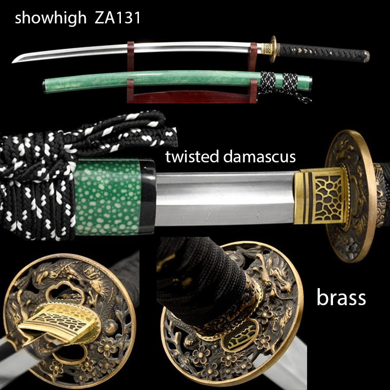 twisted damascus dragon katana sword ZA131
