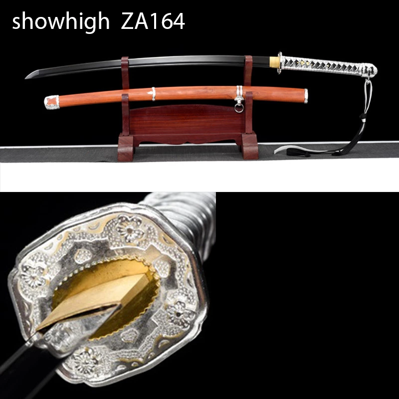 handmade black  high carbon military katana sword ZA164
