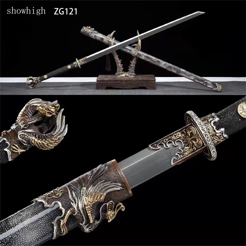 high quality dragon and peacock damascus sword ZG121