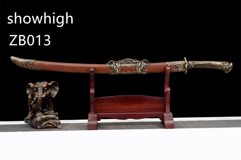 high manganese two dragons sword  with red sandalwood scabbard ZB013