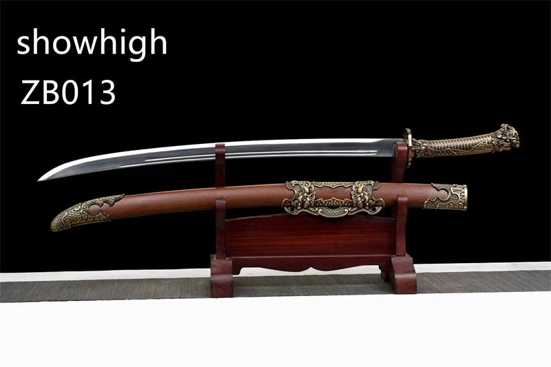 high manganese two dragons sword  with red sandalwood scabbard ZB013