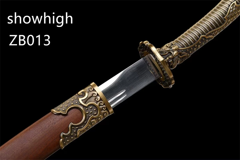 high manganese two dragons sword  with red sandalwood scabbard ZB013