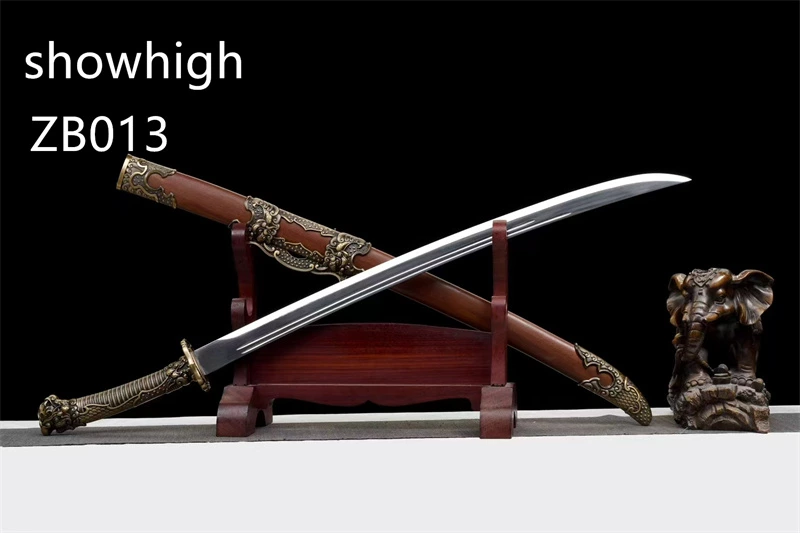 high manganese two dragons sword  with red sandalwood scabbard ZB013