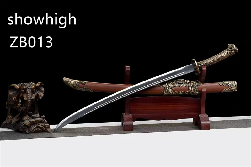 high manganese two dragons sword  with red sandalwood scabbard ZB013