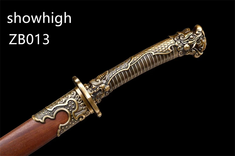 high manganese two dragons sword  with red sandalwood scabbard ZB013