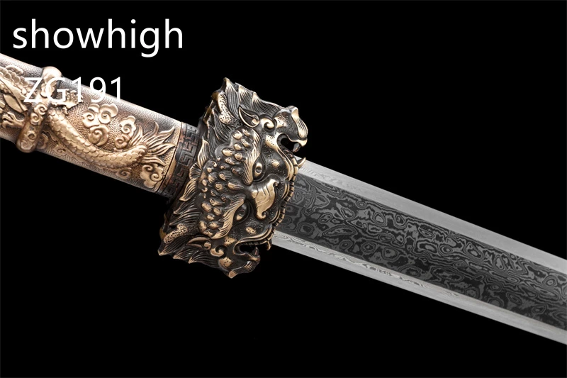 brass dragon damascus sword ZG191