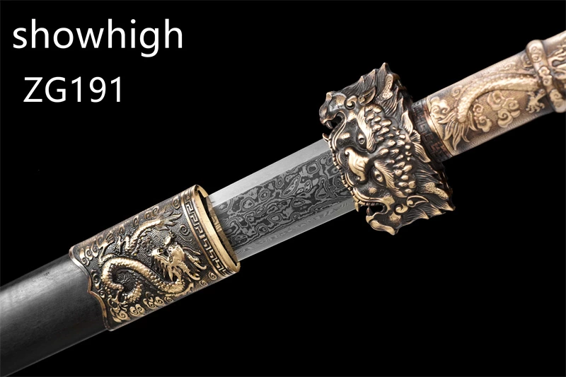 brass dragon damascus sword ZG191