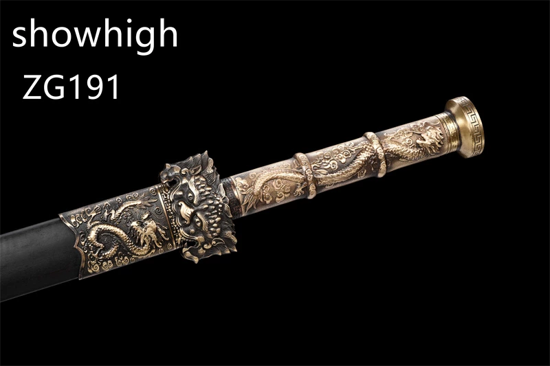 brass dragon damascus sword ZG191