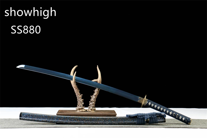 handmade  carbon steel blue katana sword  SS880