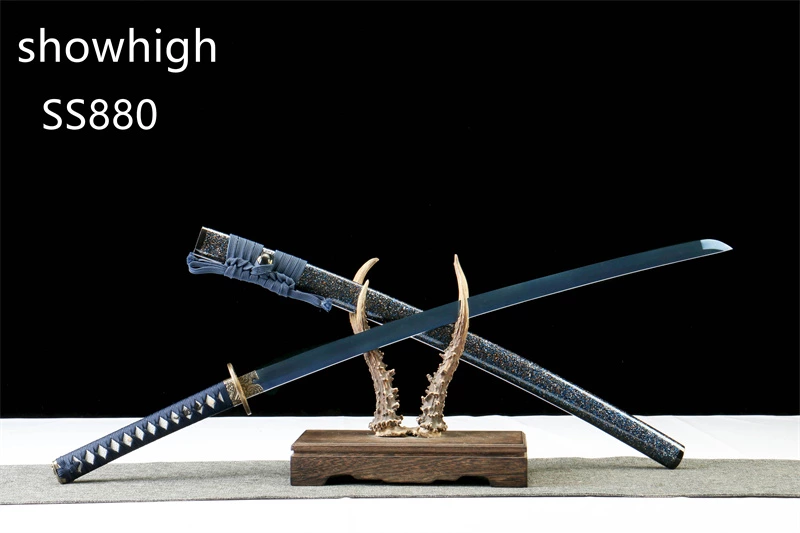 handmade  carbon steel blue katana sword  SS880